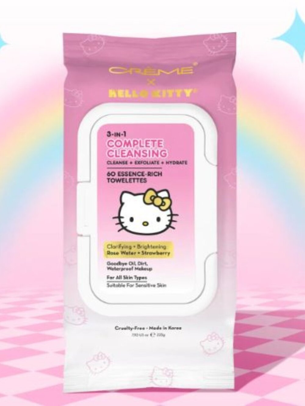 Hello Kitty Cleansing Towelettes Set of 3 Kawaii Skincare Makeup Wipes